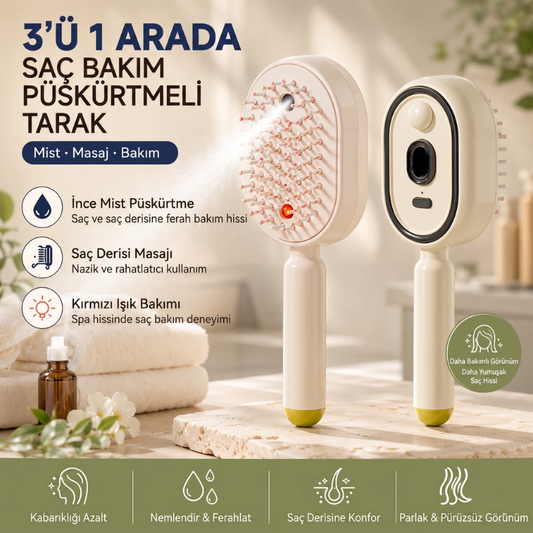 Mistelle™ 3’ü 1 Arada Püskürtmeli Saç Bakım ve Masaj Tarağı